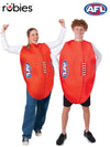 AFL FOOTY TABARD COSTUME, ADULT - ONE SIZE - Front