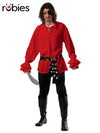 COTTON PIRATE SHIRT RED, ADULT - Front