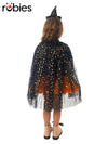 WITCH BLACK & GOLD STAR CAPE - CHILD - Front