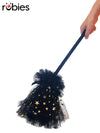 WITCH BLACK & GOLD STAR BROOM - Front