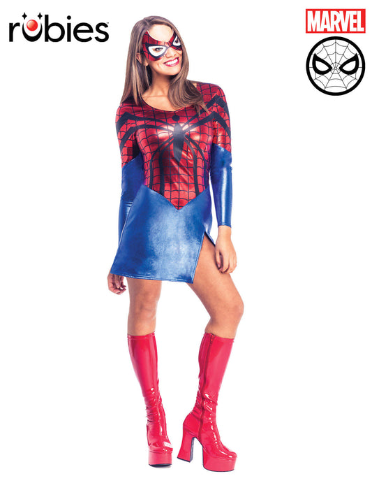 SPIDER-GIRL DRESS AND MASK - ADULT - Front