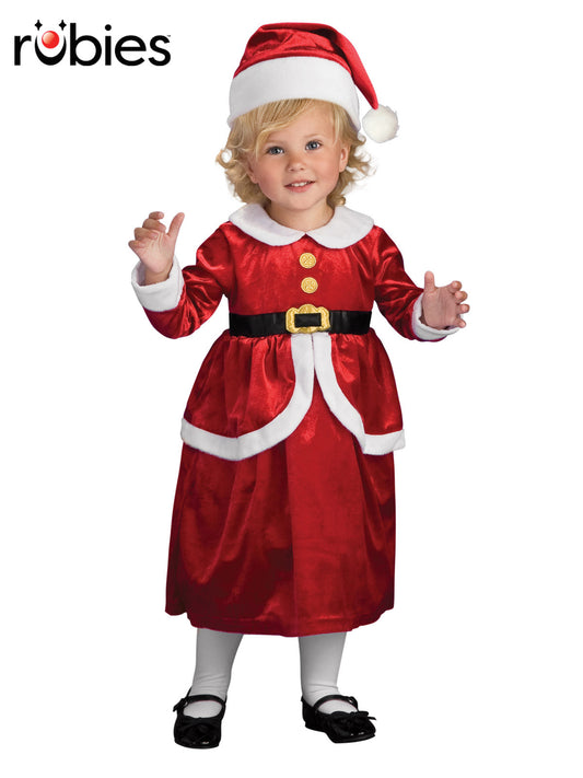 LIL' MRS CLAUS DRESS AND APRON SET, CHILD - S - Front