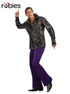 DISCO SHIRT - BLACK WITH SILVER STARS, ADULT - Front