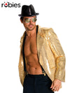 SEQUIN JACKET MEN GOLD, ADULT - Front