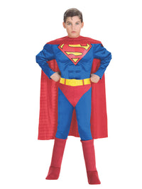 SUPERMAN MUSCLE CHEST COSTUME, CHILD - 6-8 YRS - Front