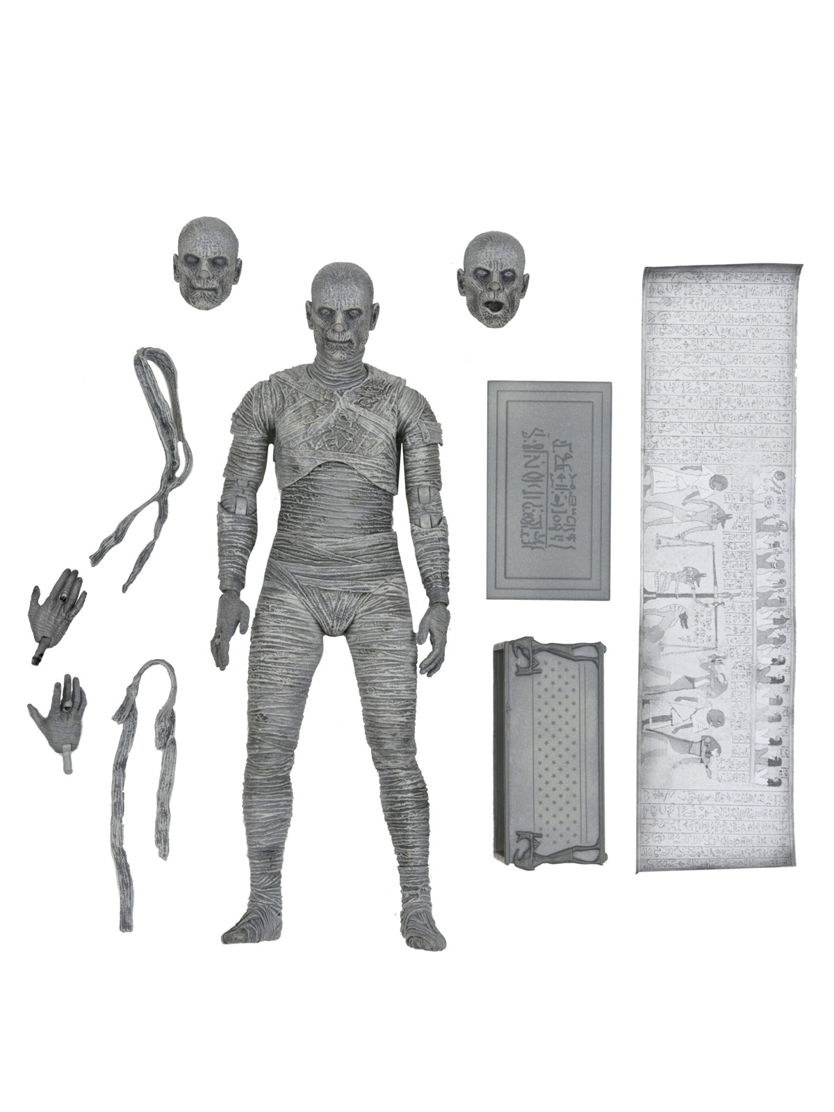 MUMMY ULTIMATE UNIVERSAL MONSTERS 7" FIGURE (BLACK &amp; WHITE) - Back
