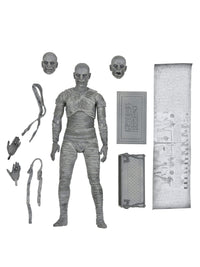 MUMMY ULTIMATE UNIVERSAL MONSTERS 7" FIGURE (BLACK &amp; WHITE) - Back