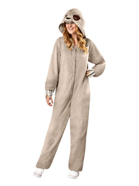 SLOTH FURRY ONESIE COSTUME, ADULT - Back