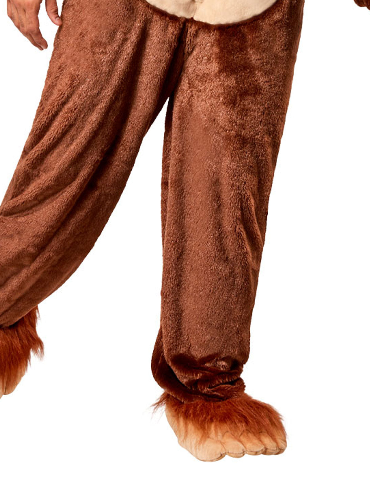 BIG FOOT FURRY ONESIE COSTUME, ADULT - Back