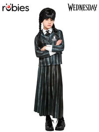 WEDNESDAY NEVERMORE ACADEMY BLACK COSTUME (NETFLIX), CHILD - Front
