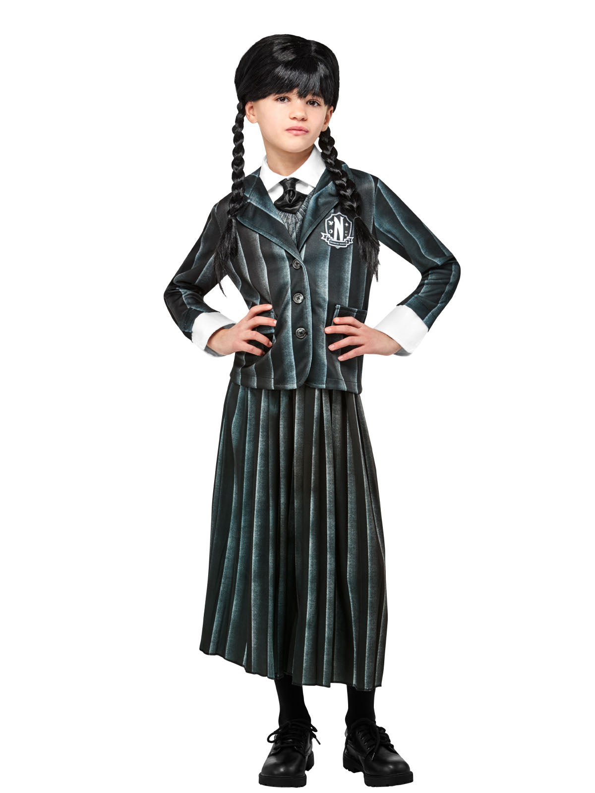 WEDNESDAY NEVERMORE ACADEMY BLACK COSTUME (NETFLIX), CHILD - Packaging