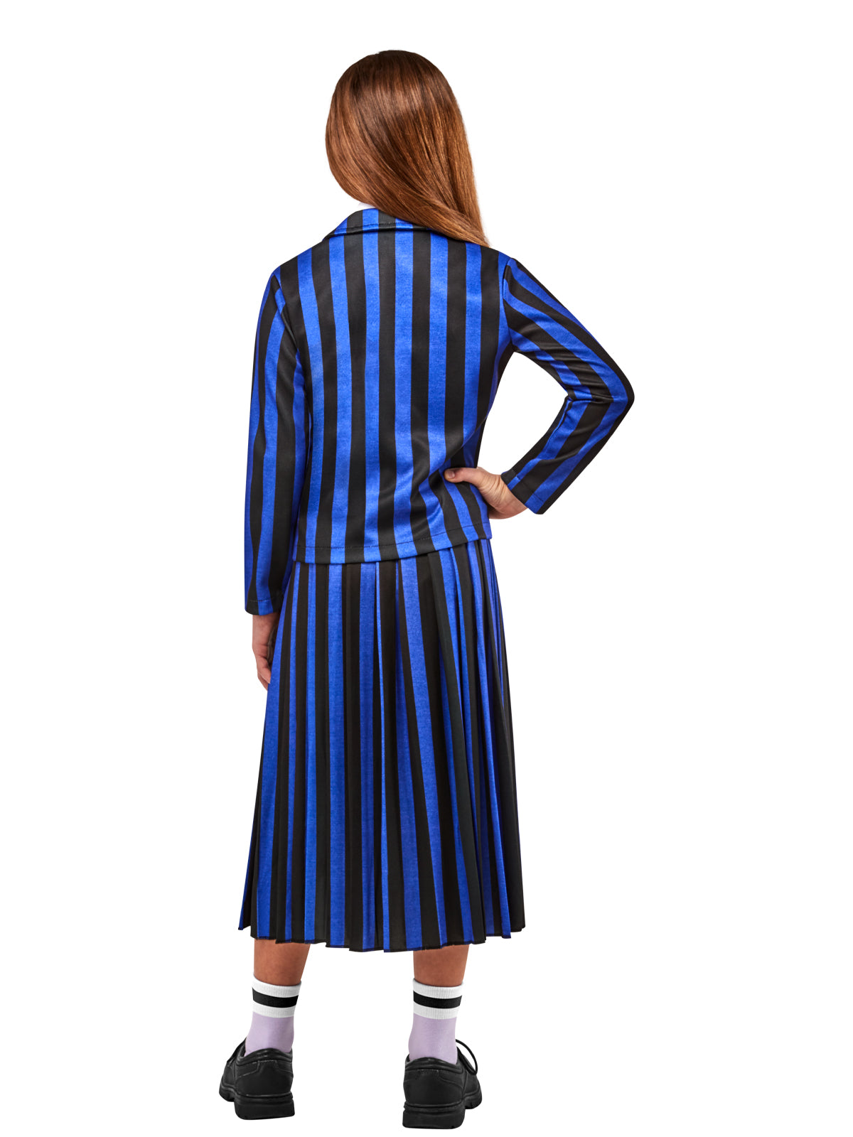 WEDNESDAY NEVERMORE BLUE DELUXE COSTUME (NETFLIX), CHILD - Side