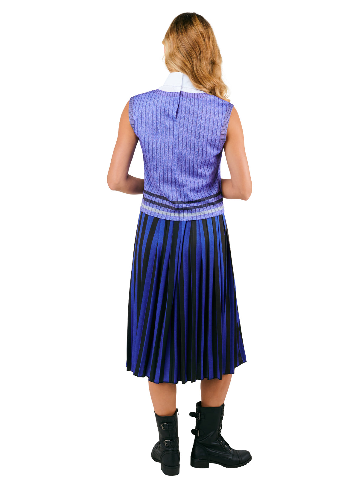 WEDNESDAY NEVERMORE DELUXE BLUE COSTUME (NETFLIX), ADULT - Side