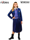 WEDNESDAY NEVERMORE DELUXE BLUE COSTUME (NETFLIX), ADULT - Front