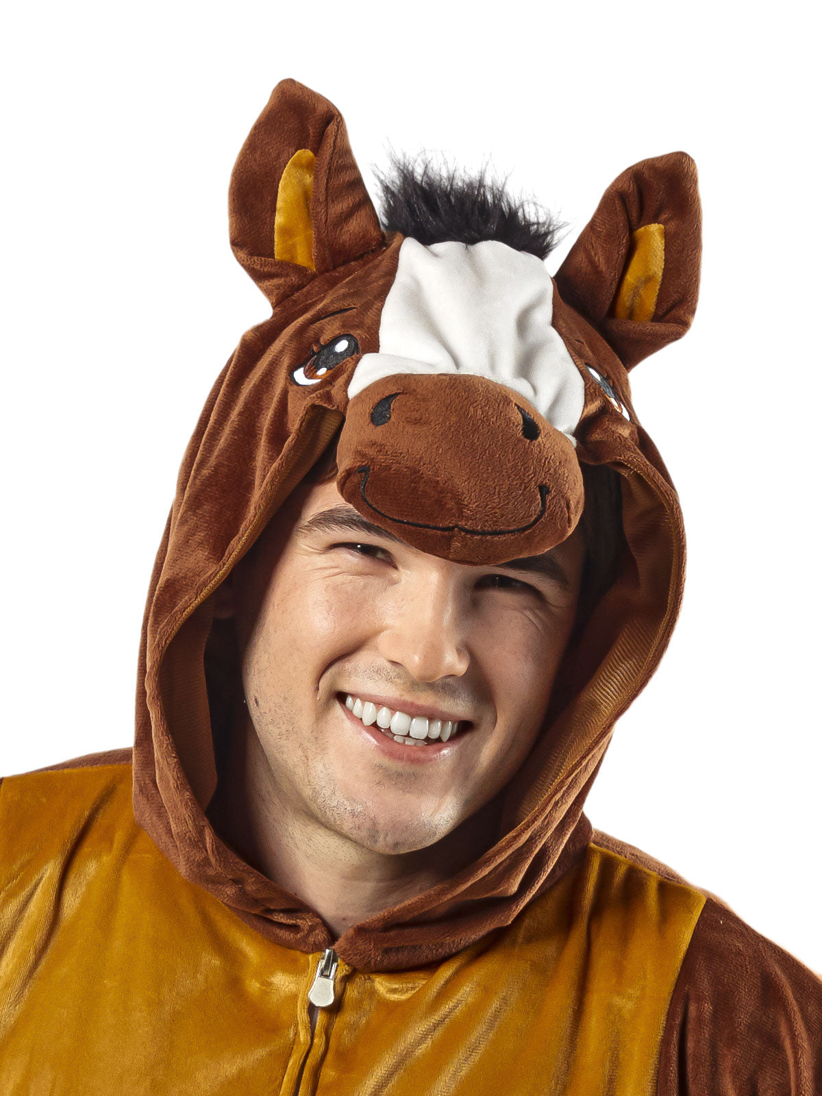 HORSE FURRY ONESIE COSTUME, ADULT - Back