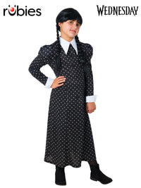 WEDNESDAY DELUXE COSTUME (NETFLIX SERIES), CHILD - Front