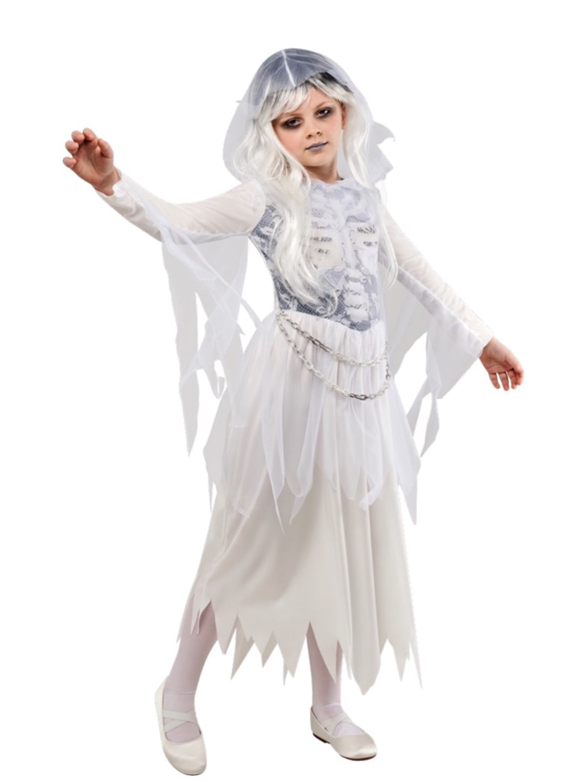GHOSTLY GIRL COSTUME, CHILD - Back