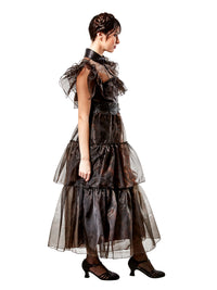 WEDNESDAY RAVE'N DELUXE COSTUME (NETFLIX), ADULT - Back
