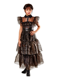 WEDNESDAY RAVE'N DELUXE COSTUME, CHILD - Back