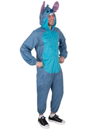 STITCH (LILO &amp; STITCH) HOODED ONESIE COSTUME, ADULT