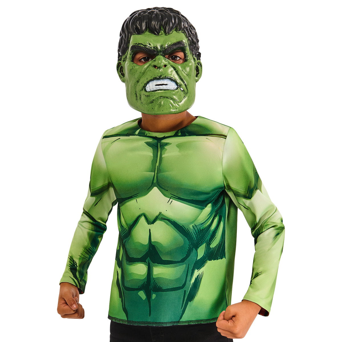 RED HULK/GREEN HULK REVERSIBLE COSTUME TOP &amp; 2 MASKS, CHILD - 6-8 YRS - Side