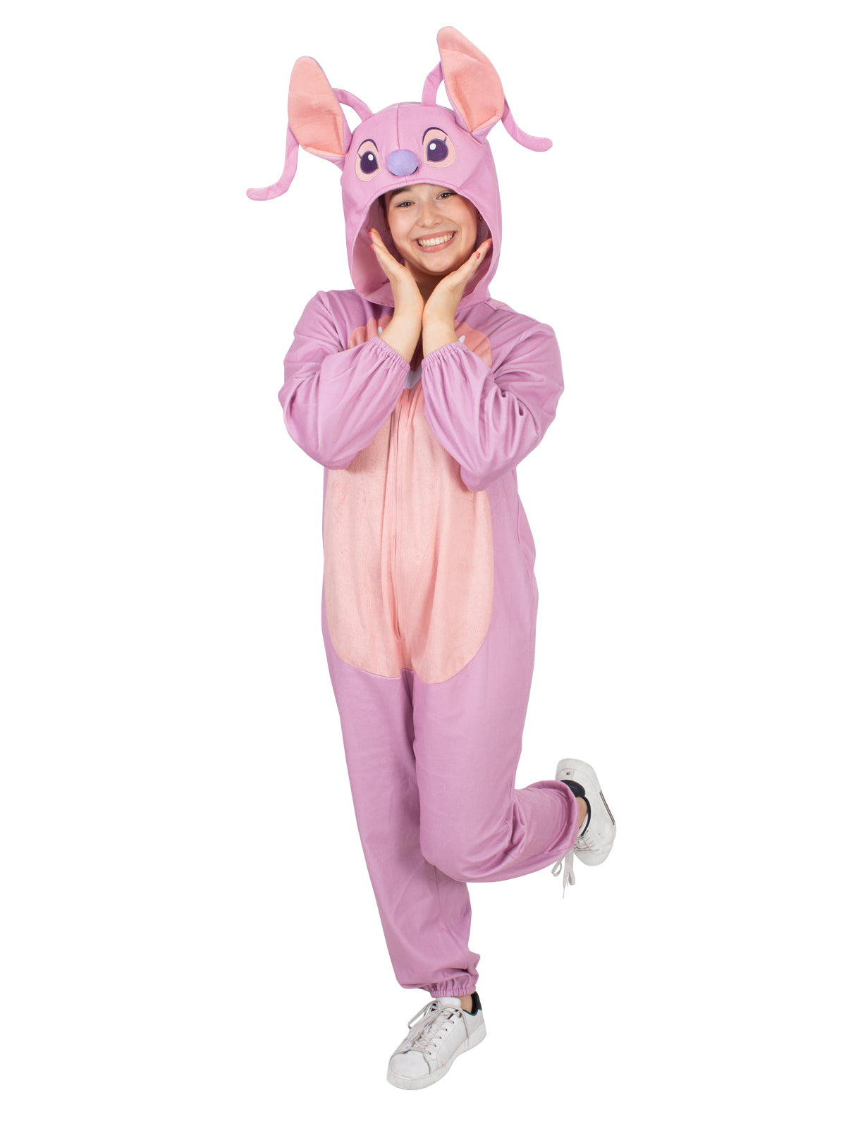 ANGEL (LILO &amp; STITCH) HOODED ONESIE COSTUME, ADULT - Back