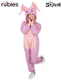 ANGEL (LILO &amp; STITCH) HOODED ONESIE COSTUME, ADULT - Front