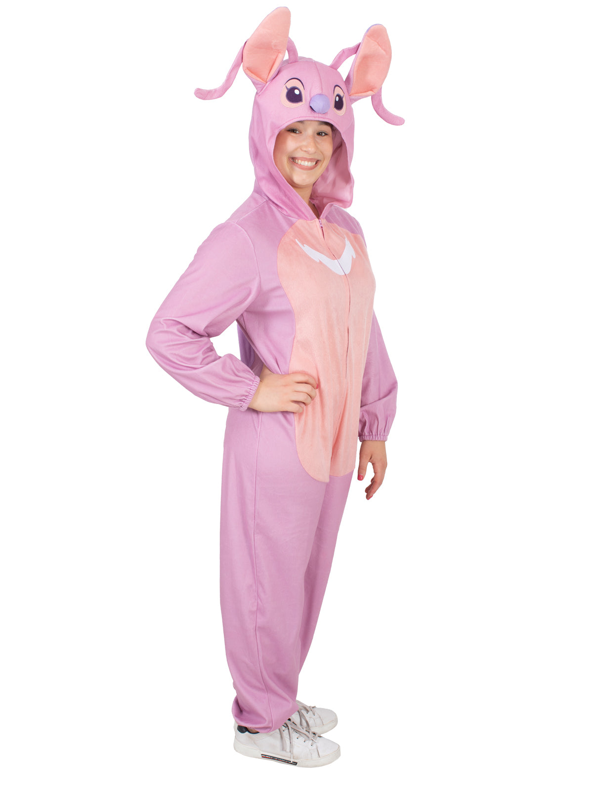 ANGEL (LILO &amp; STITCH) HOODED ONESIE COSTUME, ADULT - Side
