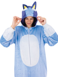 BLUEY ONESIE COSTUME, ADULT - Side