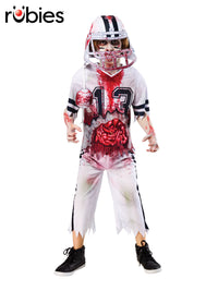 ZOMBIE AMERICAN FOOTBALL PLAYER COSTUME, CHILD - 7-8 YRS - Front