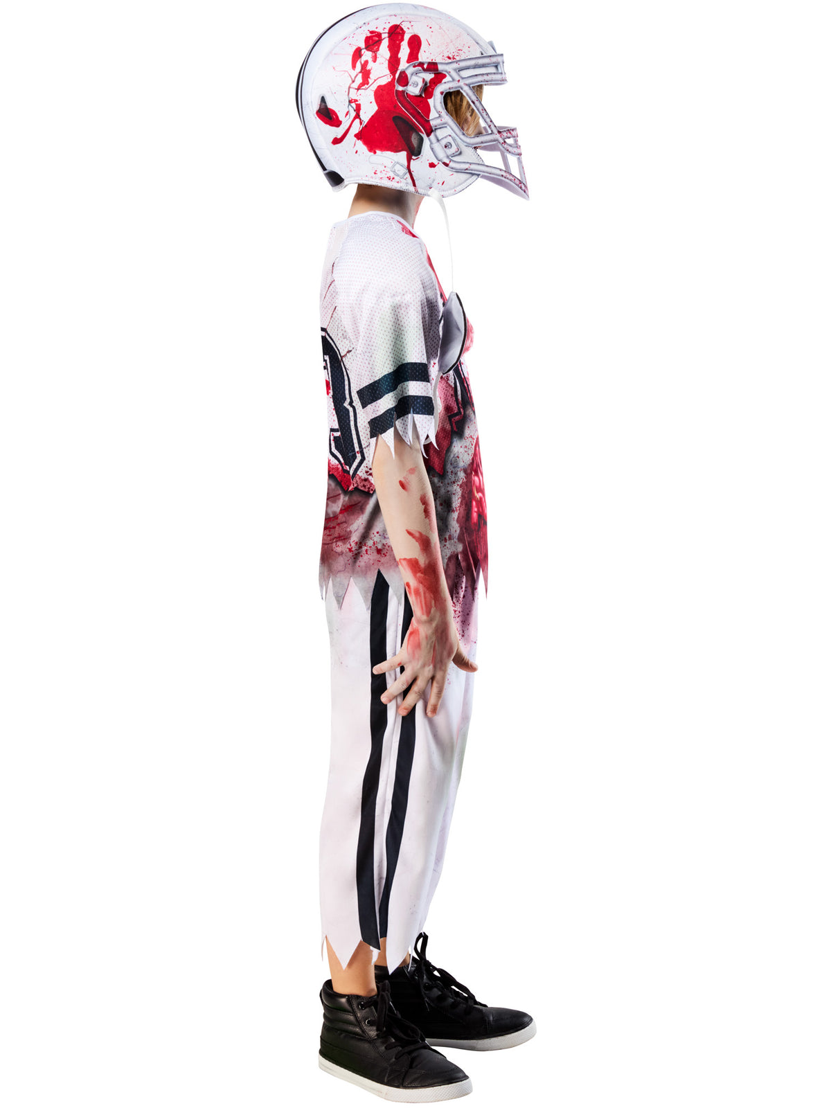 ZOMBIE AMERICAN FOOTBALL PLAYER COSTUME, CHILD - 7-8 YRS - Side