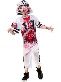 ZOMBIE AMERICAN FOOTBALL PLAYER COSTUME, CHILD - 7-8 YRS - Back