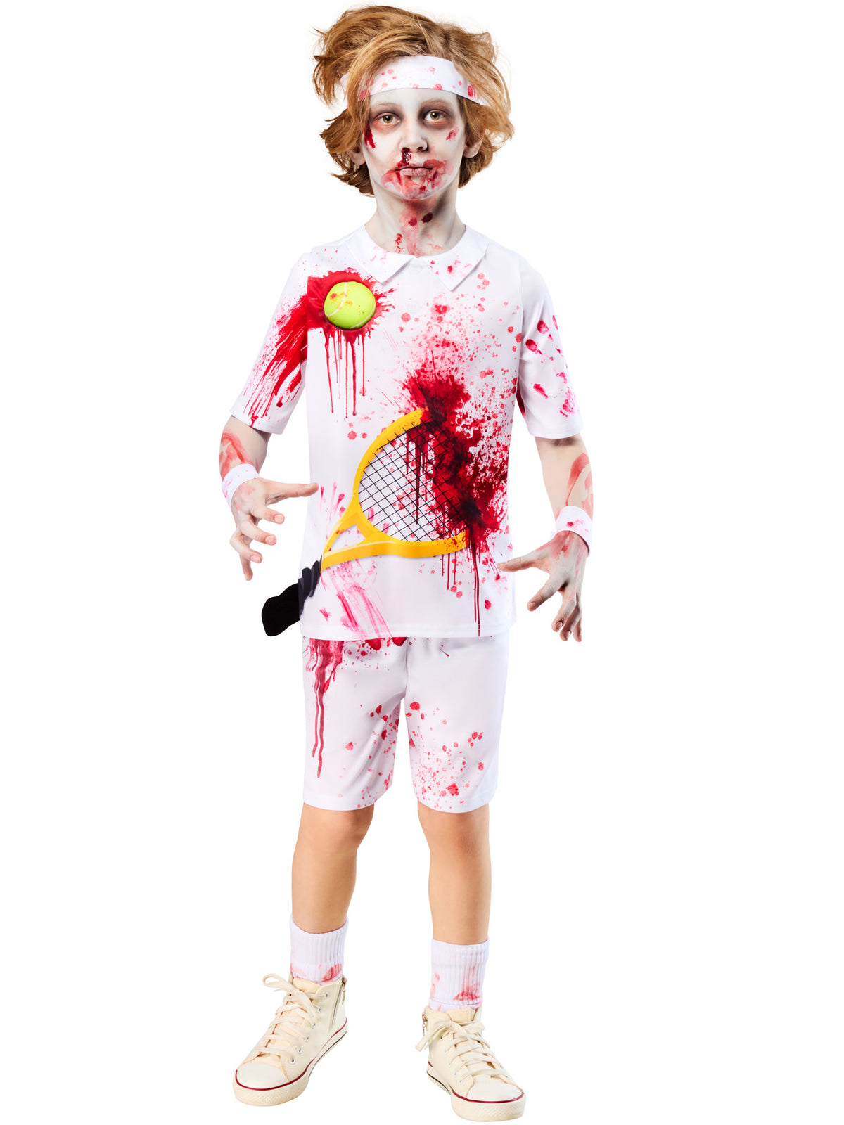 ZOMBIE ROTTER FEDERER COSTUME, CHILD - 7-8 YRS - Back