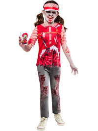 ZOMBIE BURGER WORKER COSTUME, CHILD - Back