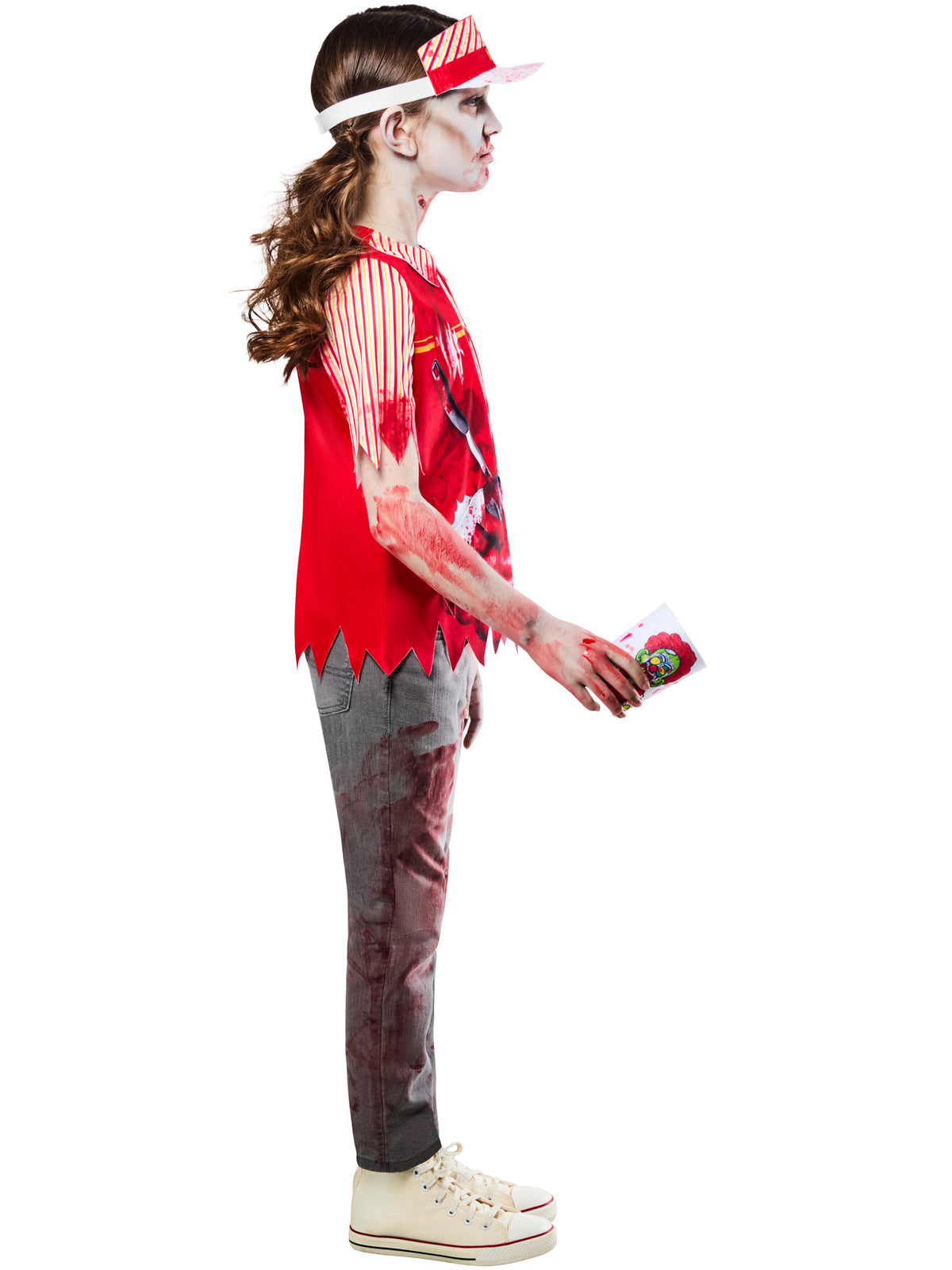 ZOMBIE BURGER WORKER COSTUME, CHILD - Side