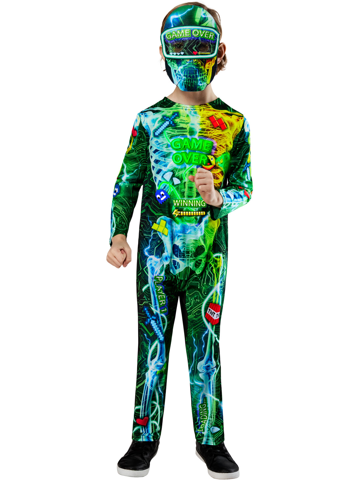 GAMER SKELETON COSTUME, CHILD - Side