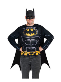 BATMAN COSTUME TOP, CAPE &amp; MASK ADULT - M-L - Side