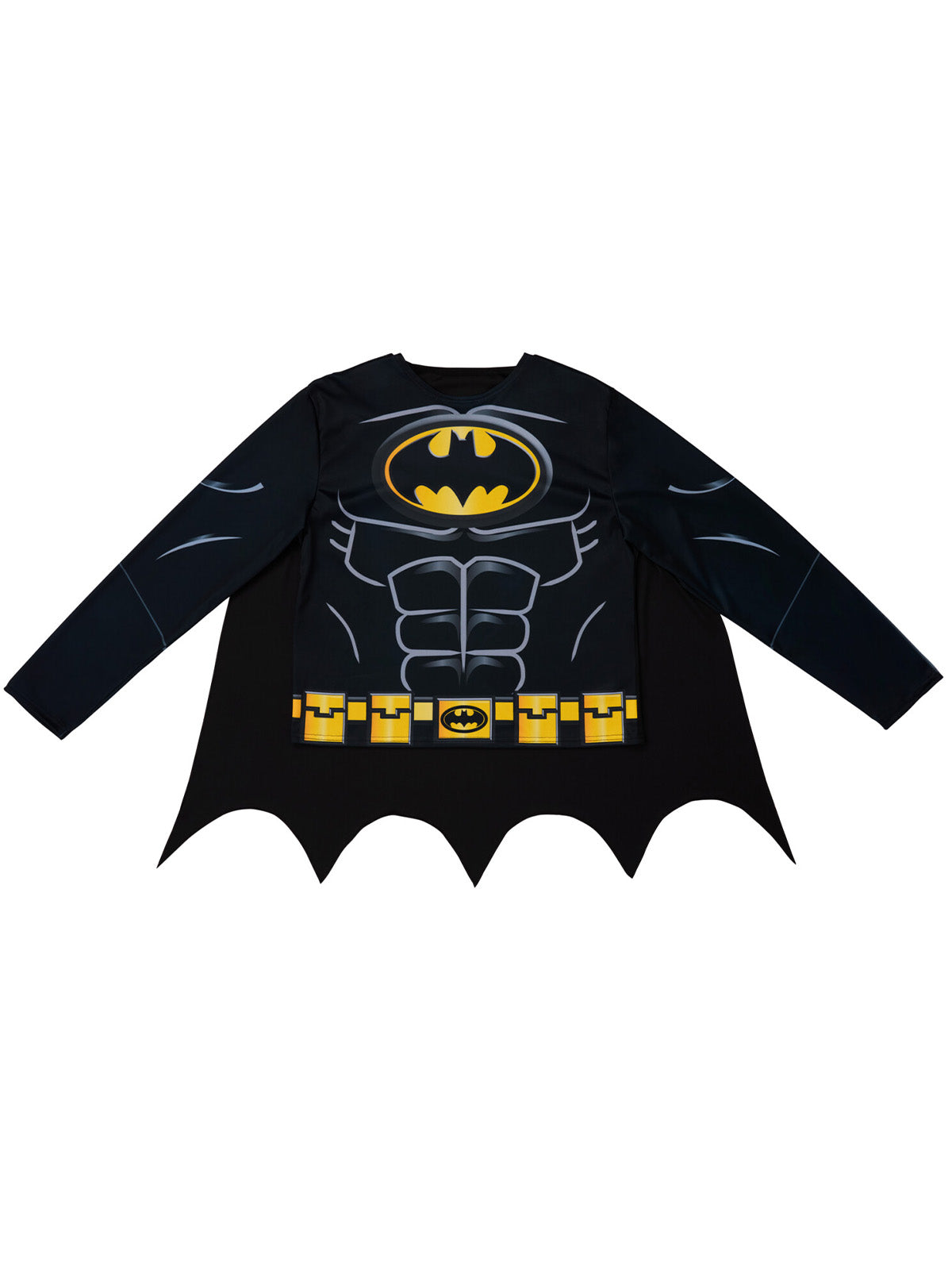 BATMAN COSTUME TOP, CAPE &amp; MASK ADULT - M-L