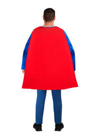 SUPERMAN COSTUME TOP &amp; CAPE, ADULT - M-L