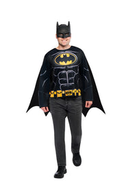BATMAN COSTUME TOP, CAPE &amp; MASK ADULT - M-L - Back