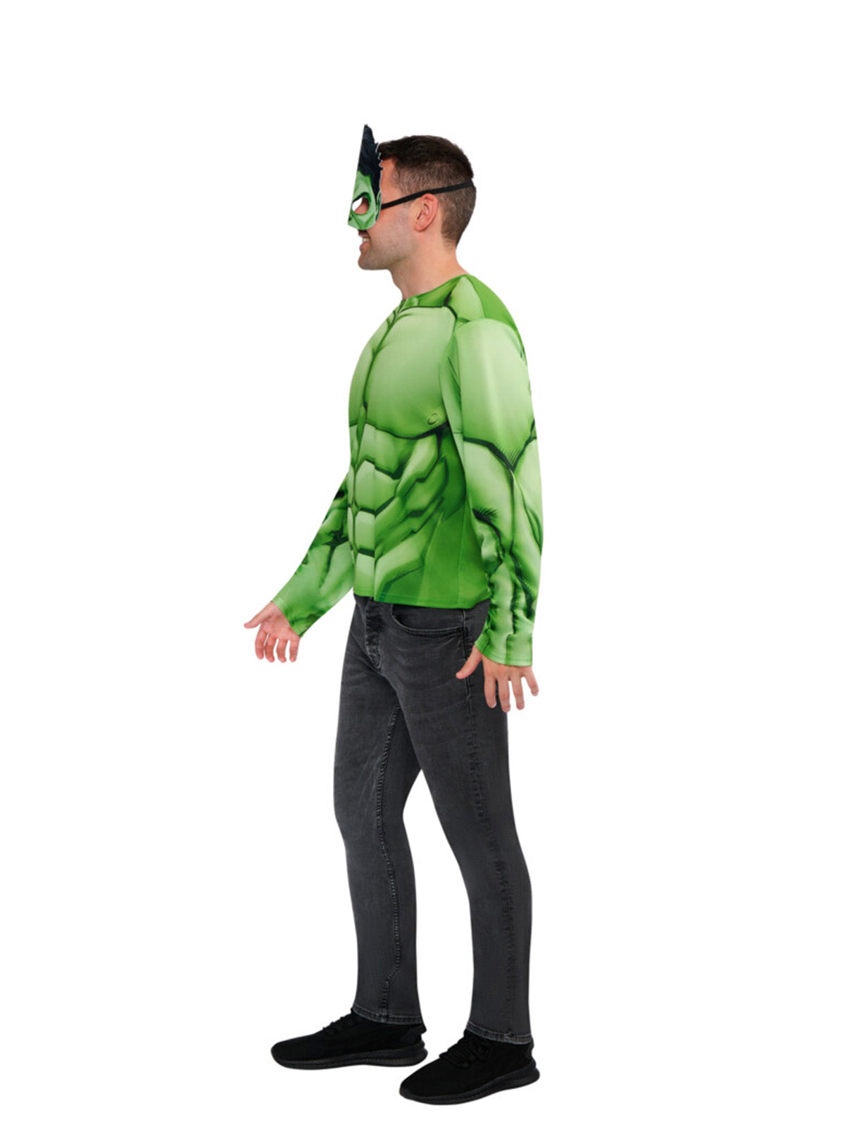 HULK COSTUME TOP &amp; MASK, ADULT - M-L - Packaging