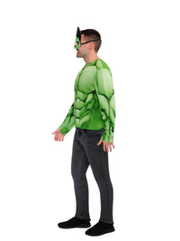 HULK COSTUME TOP &amp; MASK, ADULT - M-L - Packaging