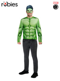 HULK COSTUME TOP &amp; MASK, ADULT - M-L - Front
