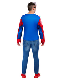 SPIDER-MAN COSTUME TOP &amp; MASK, ADULT - M-L