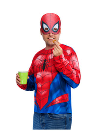 SPIDER-MAN COSTUME TOP &amp; MASK, ADULT - M-L - Packaging