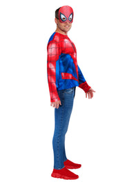 SPIDER-MAN COSTUME TOP &amp; MASK, ADULT - M-L