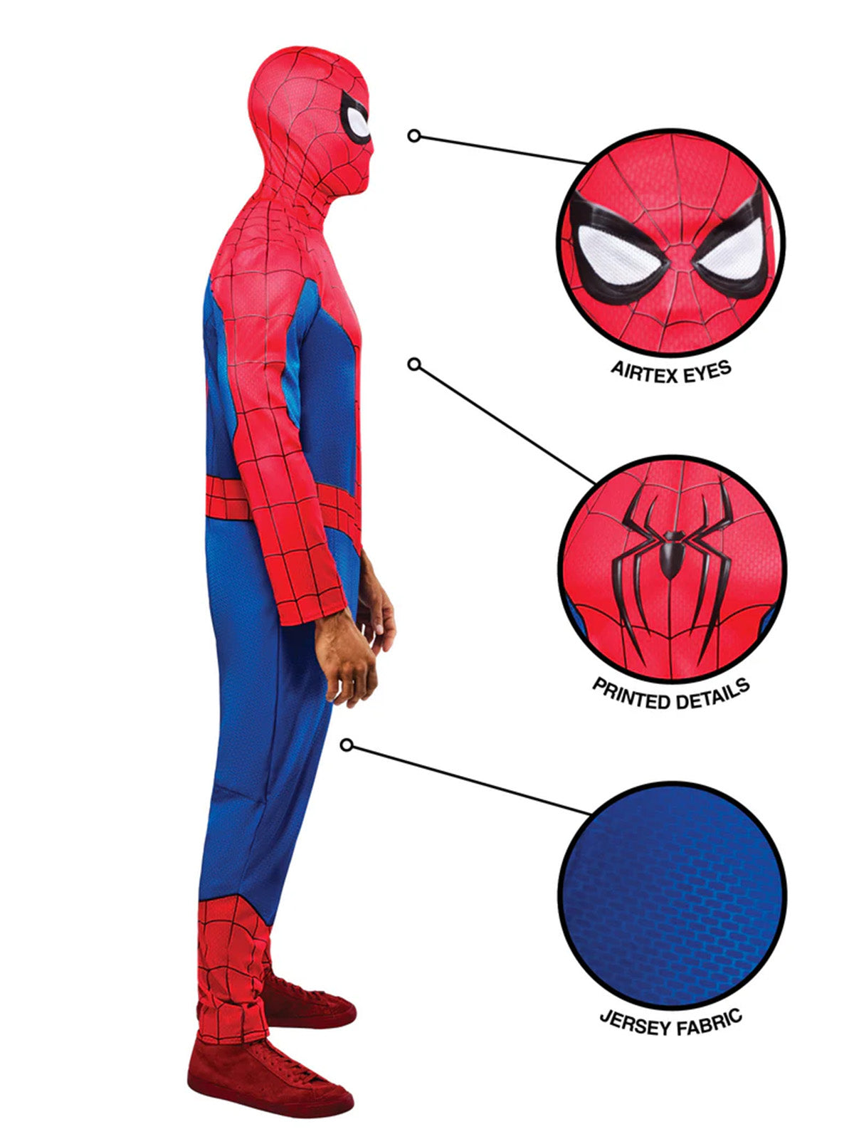 SPIDER-MAN COSTUME, ADULT - Side