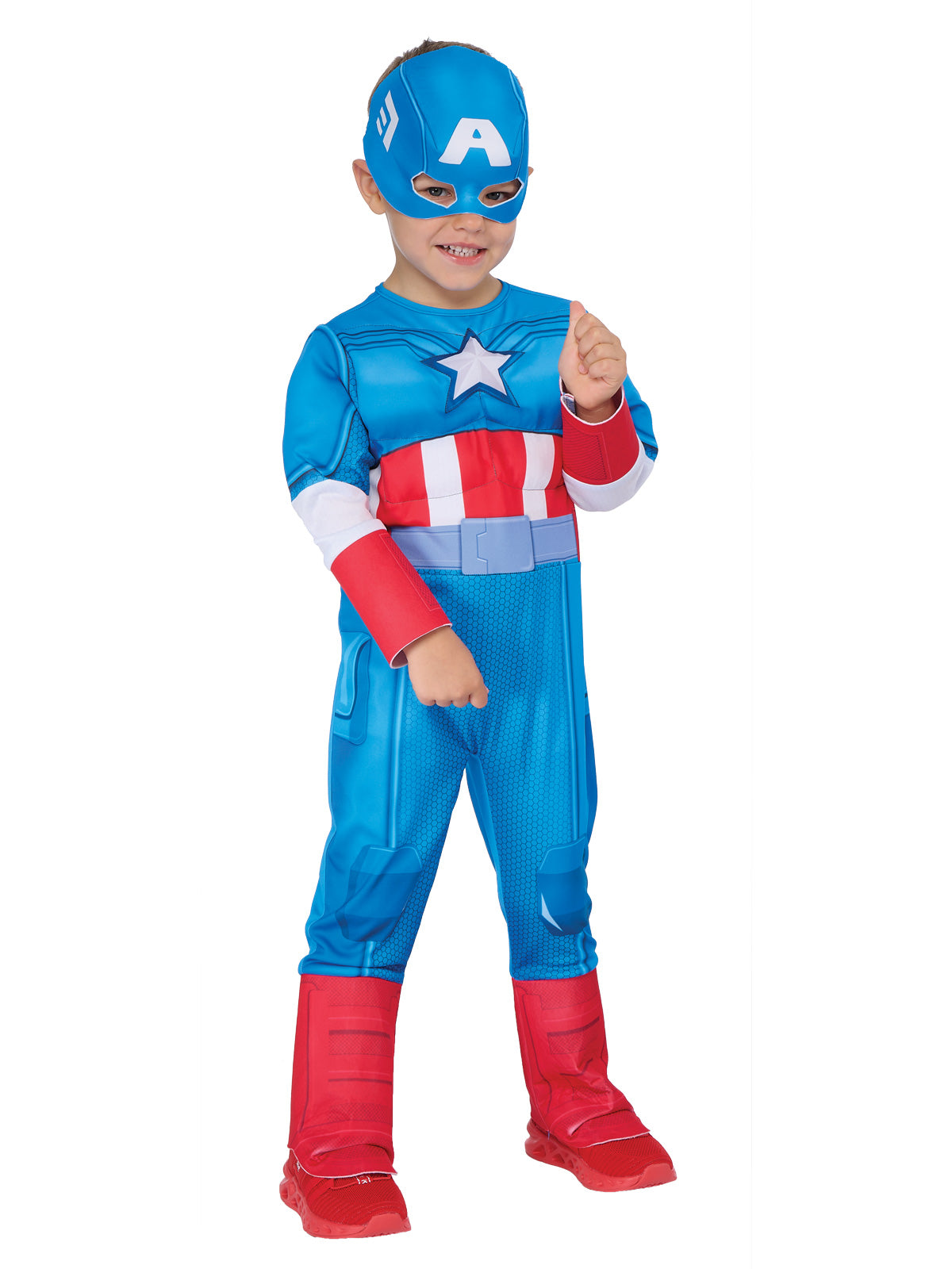 CAPTAIN AMERICA DELUXE COSTUME, TODDLER - 2-3 YRS - Side