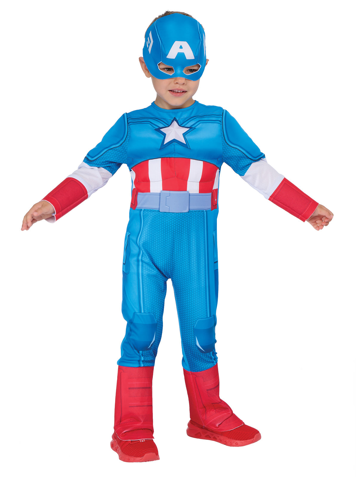 CAPTAIN AMERICA DELUXE COSTUME, TODDLER - 2-3 YRS - Back