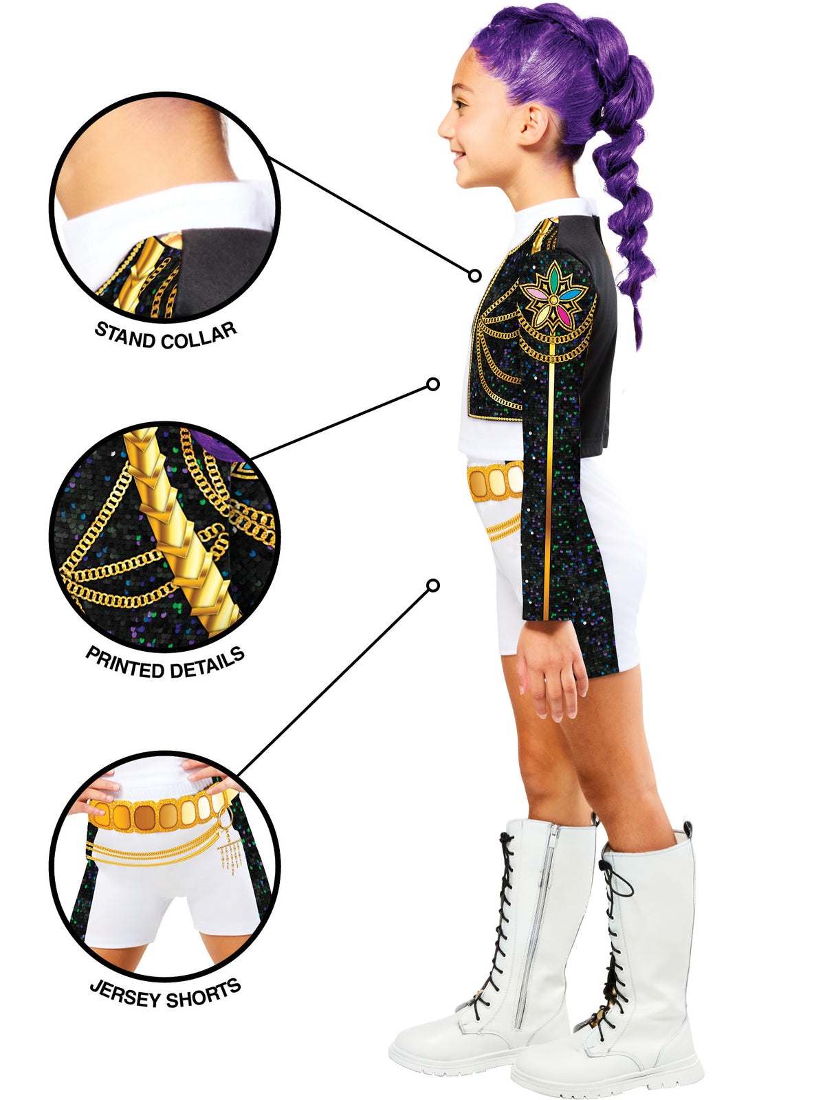 K-POP DEMON HUNTERS RUMI GOLD COSTUME, CHILD